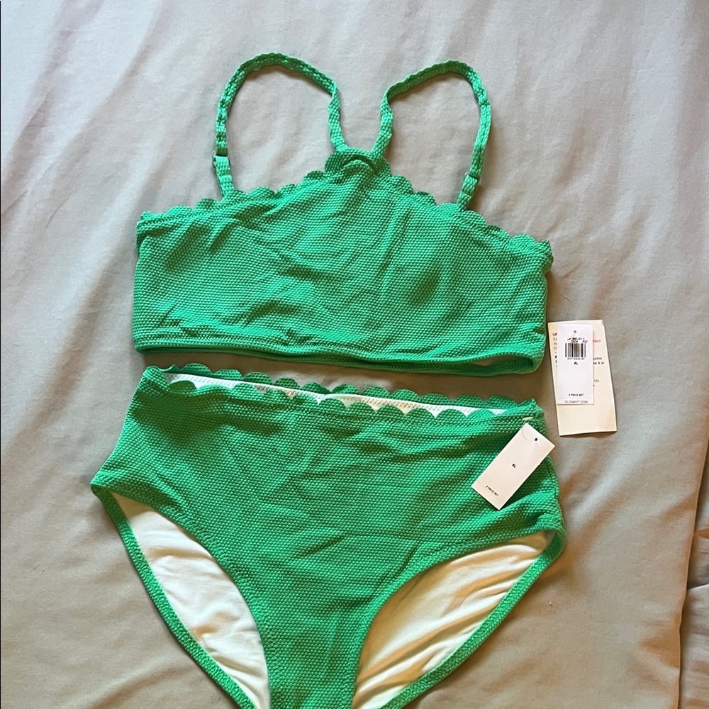 Textured strap halter bikini